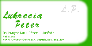 lukrecia peter business card